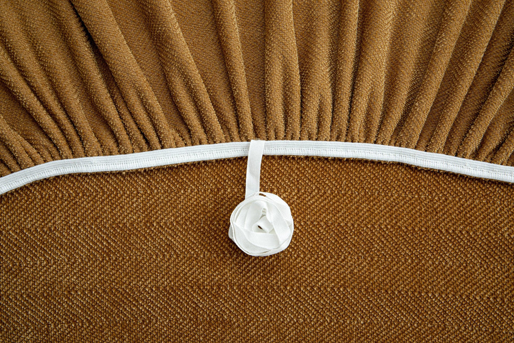 Decor Cedar Marlow Chenille Stretch Sofa Cover lifestyle product image for weather resistant sofa cover in United States