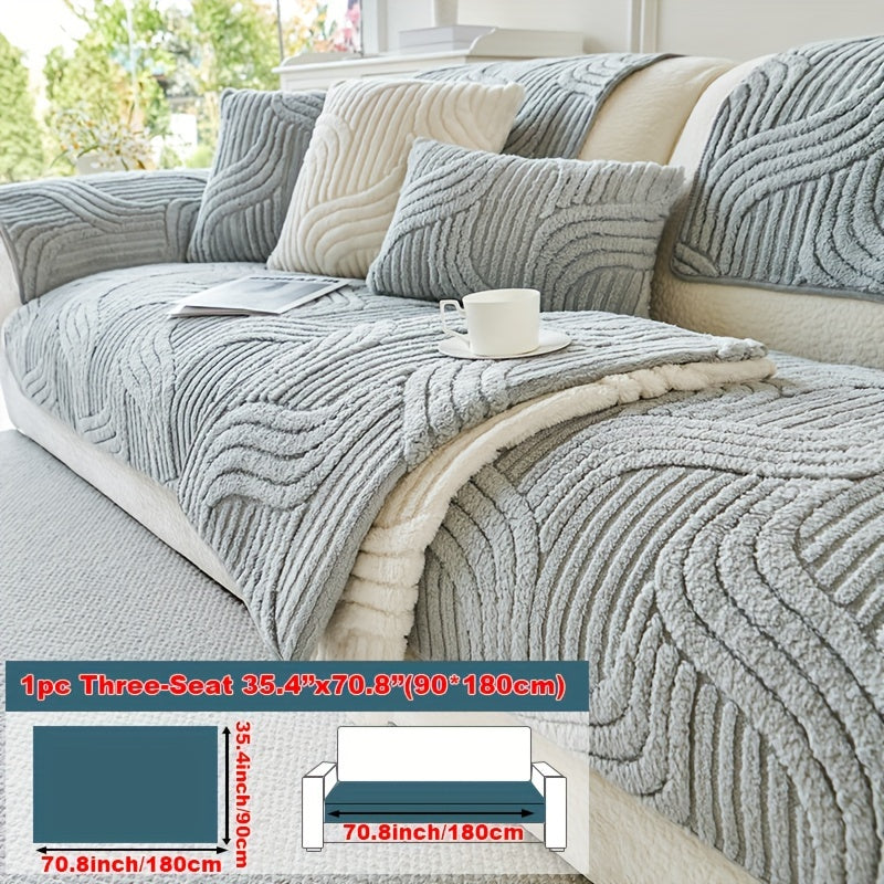 Decor Cedar Velvetta Plush Sofa Cover lifestyle product image for stretch sofa cover in United States