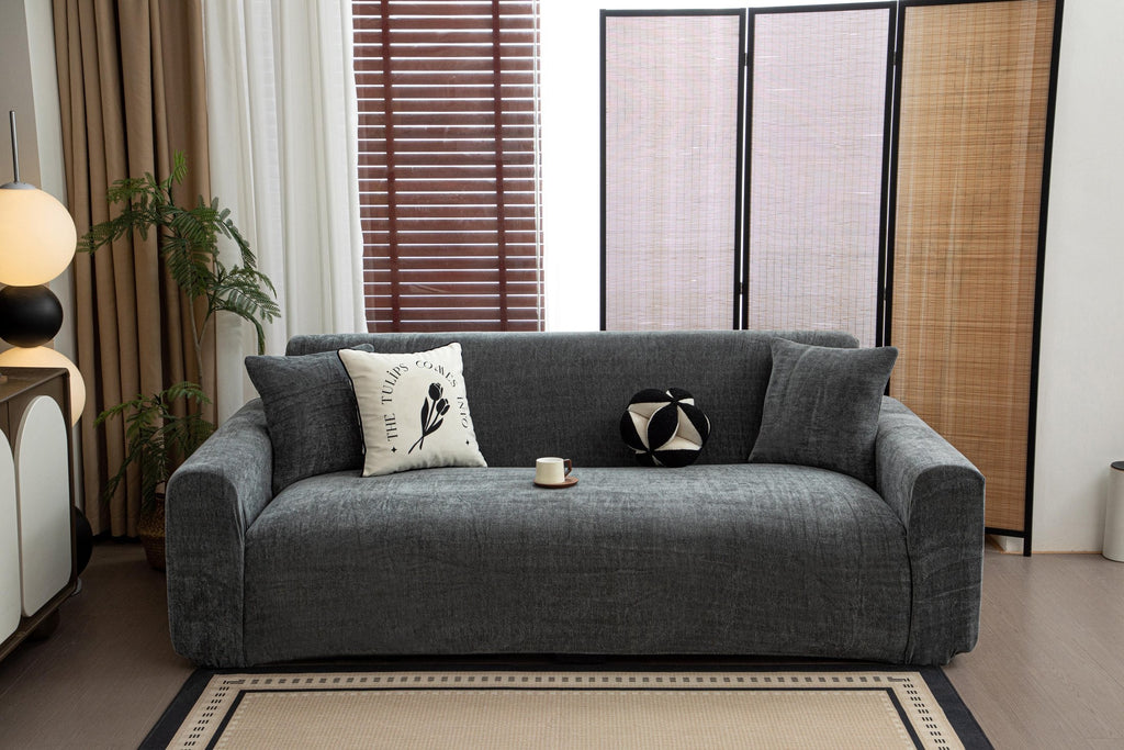 Decor Cedar Marlow Chenille Stretch Sofa Cover chenille sofa cover in United States - color and texture view 3