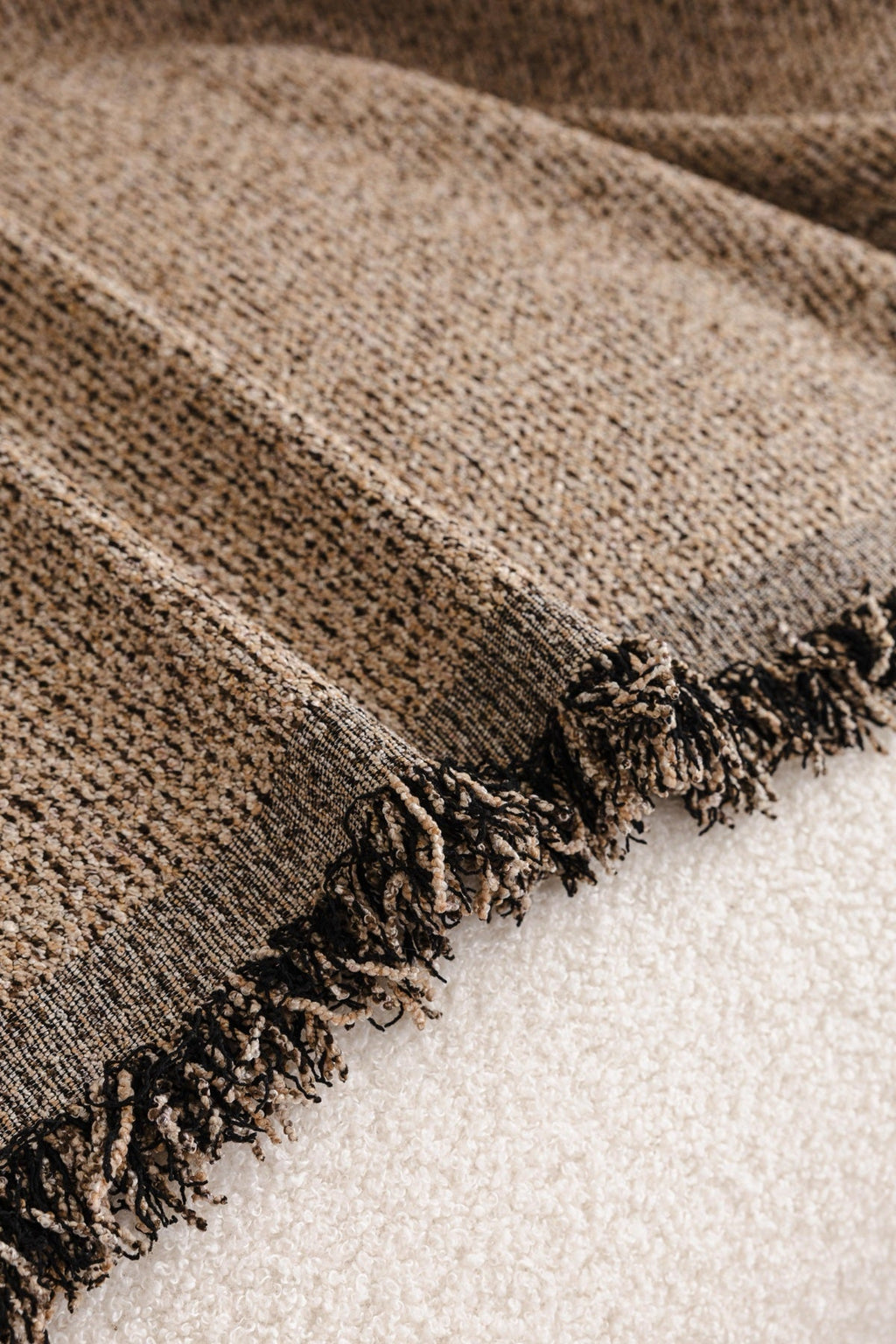 Decor Cedar Como Textured Boucle Fringe Sofa Throw Cover sofa throw cover in United States - color and texture view 5