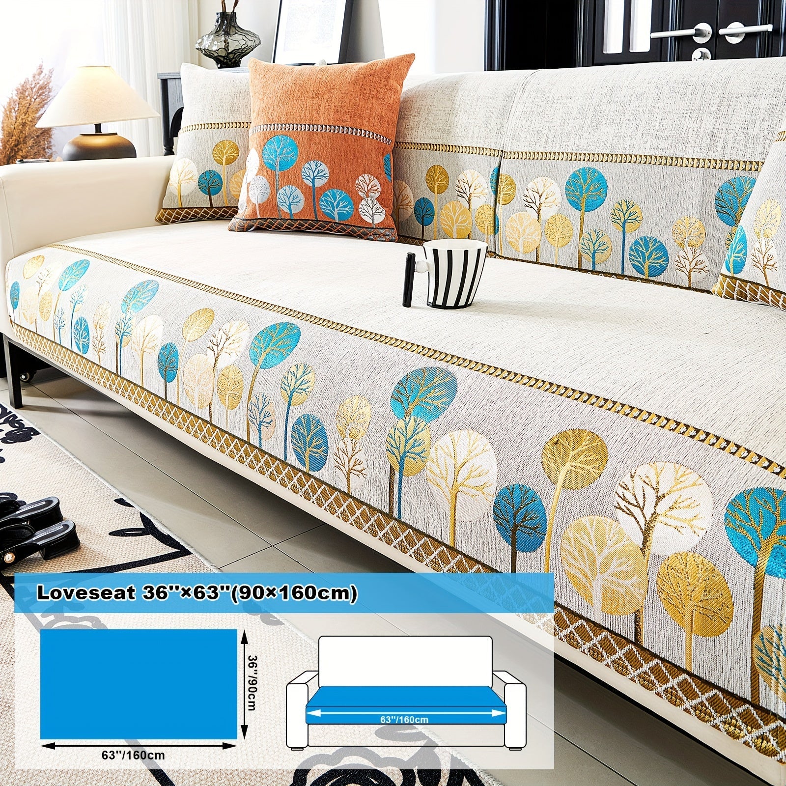 Decor Cedar Sienna Boho Plush Sofa Cover lifestyle product image for boho sofa cover in United States