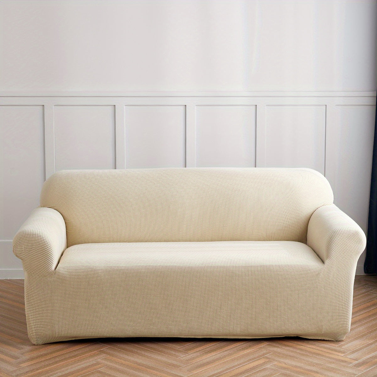 Decor Cedar Calma Plush All Season Sofa Cover lifestyle product image for stretch sofa cover in United States