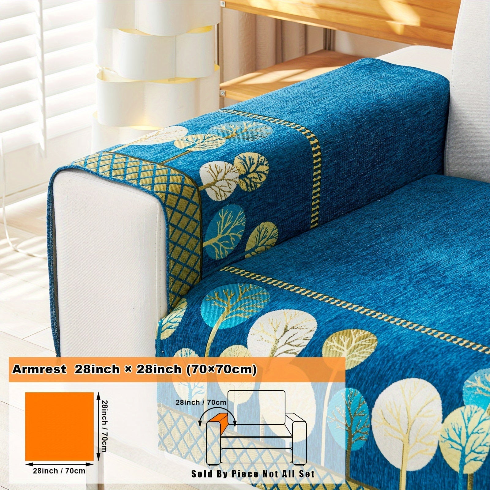 Decor Cedar Moonlit Jacquard Armchair Cover lifestyle product image for boho chair cover in United States