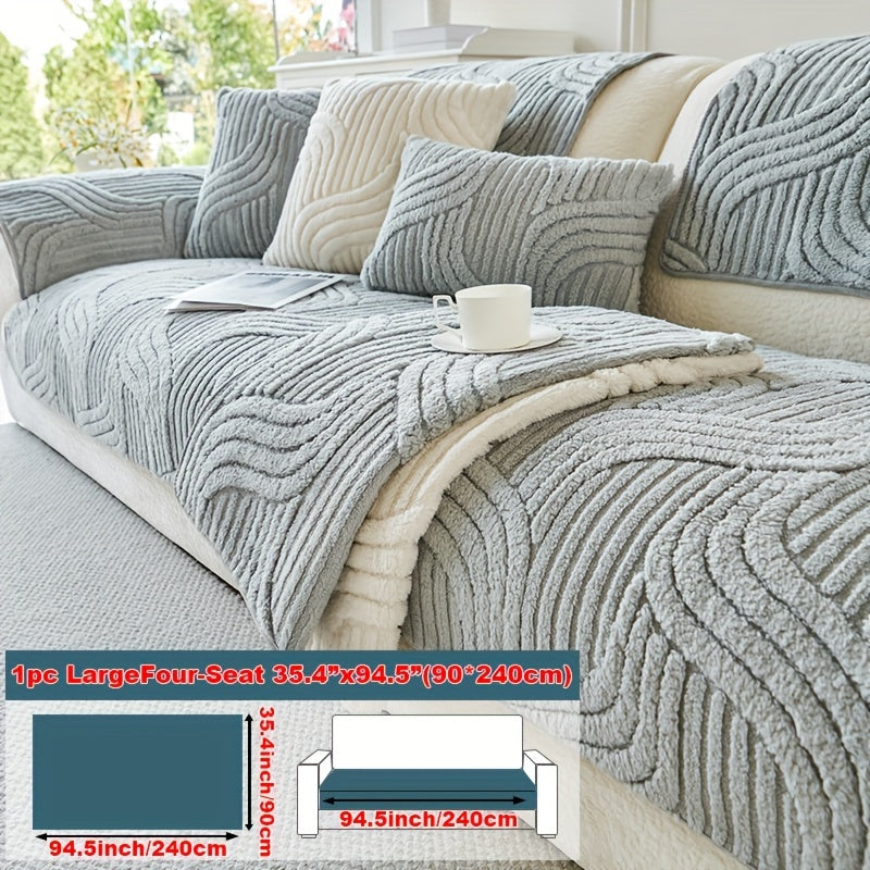 Decor Cedar Velvetta Plush Sofa Cover lifestyle product image for stretch sofa cover in United States