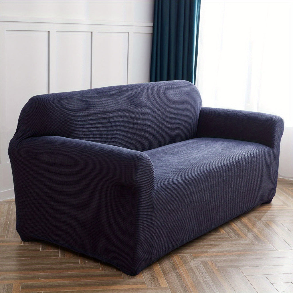 Decor Cedar Calma Plush All Season Sofa Cover lifestyle product image for stretch sofa cover in United States