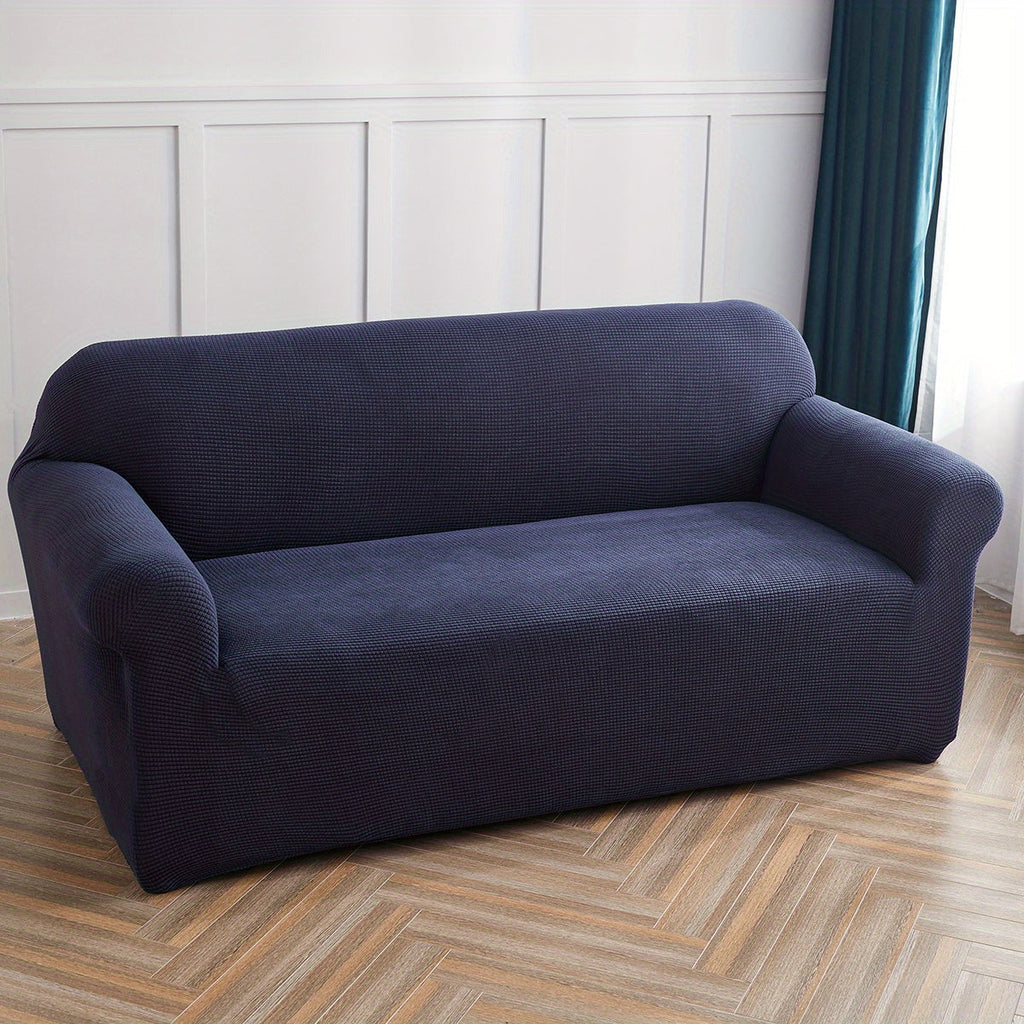 Decor Cedar Calma Plush All Season Sofa Cover lifestyle product image for stretch sofa cover in United States