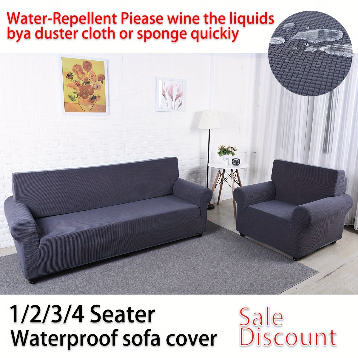 Decor Cedar Noira Water Resistant Stretch Sofa Slipcover stretch sofa cover in United States - lifestyle fit detail 4