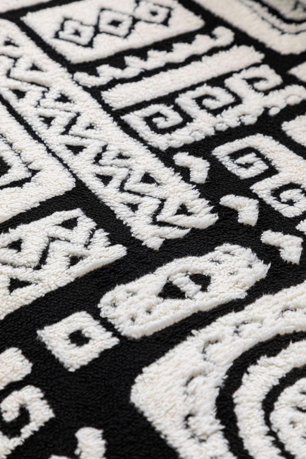 Decor Cedar Elara Geometric Plush Sofa Seat Cover in Black Ivory - detail image for geometric plush couch cover pieces in United States