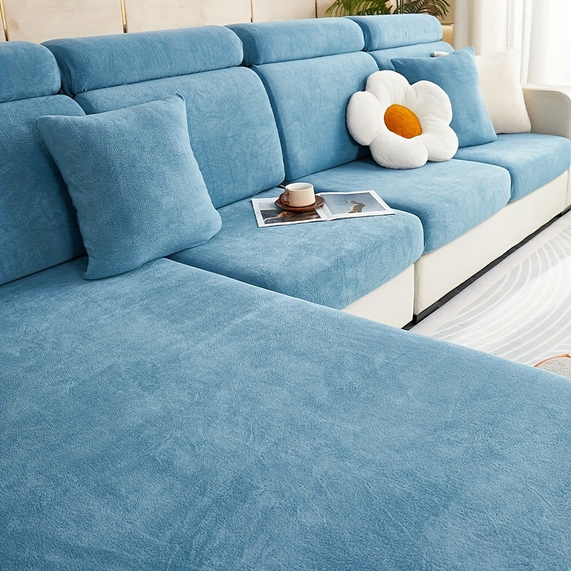 Decor Cedar Orana Non Slip Pet Sofa Cover lifestyle product image for stretch sofa cover in United States - Dark Coffee / Single Seat