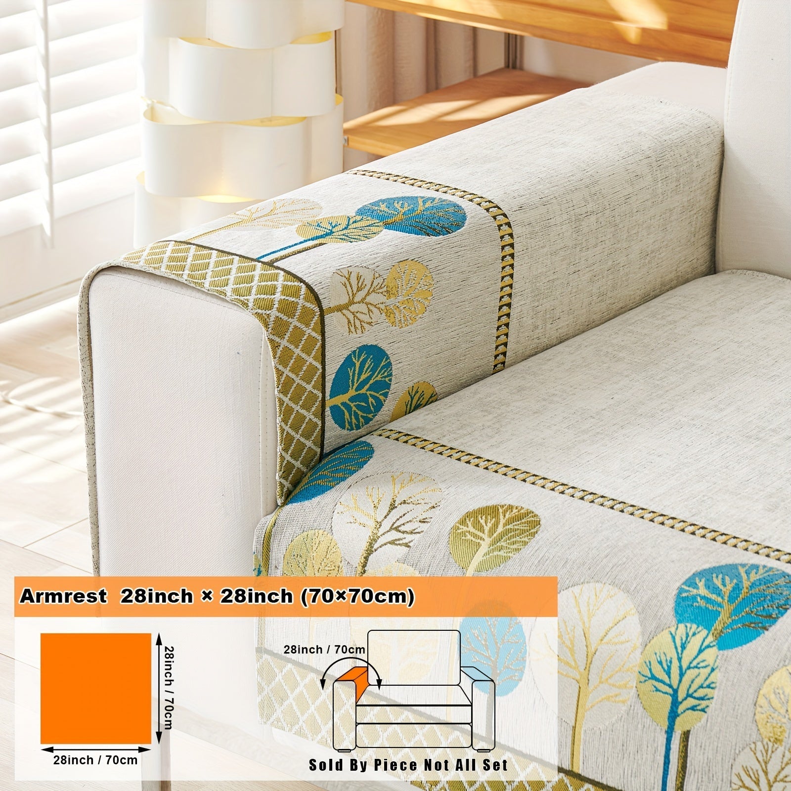 Decor Cedar Moonlit Jacquard Armchair Cover lifestyle product image for boho chair cover in United States