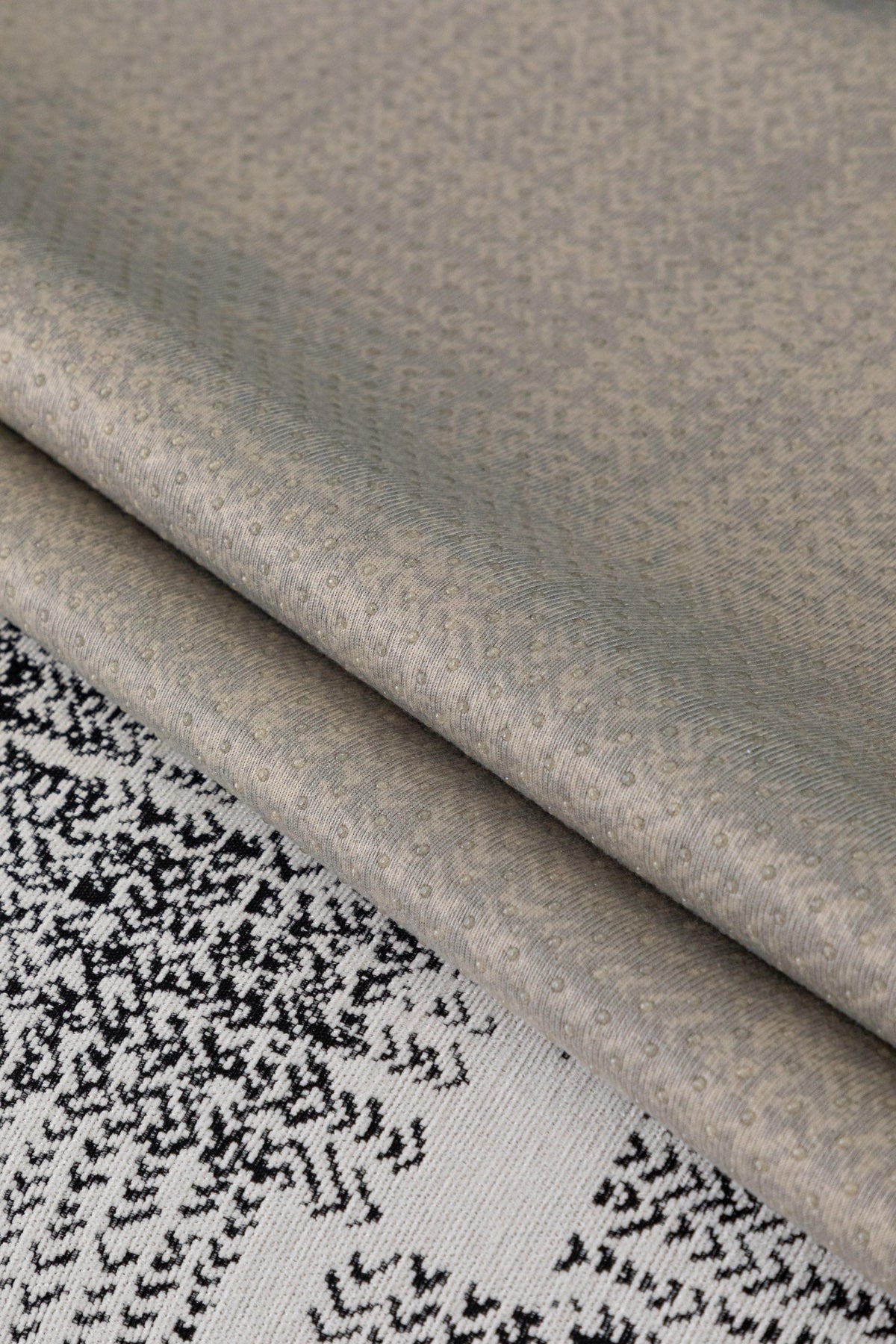 Decor Cedar Hampton Plaid Jacquard Sofa Seat Cover in Silver Gray Plaid - fabric texture detail image for plaid sofa seat covers in United States