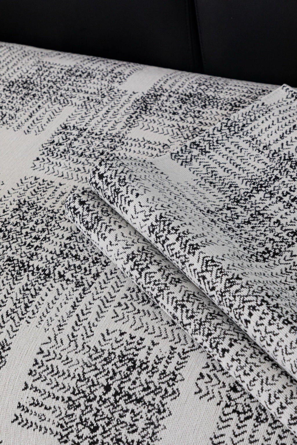Decor Cedar Hampton Plaid Jacquard Sofa Seat Cover in Silver Gray Plaid - fabric texture detail image for plaid sofa seat covers in United States