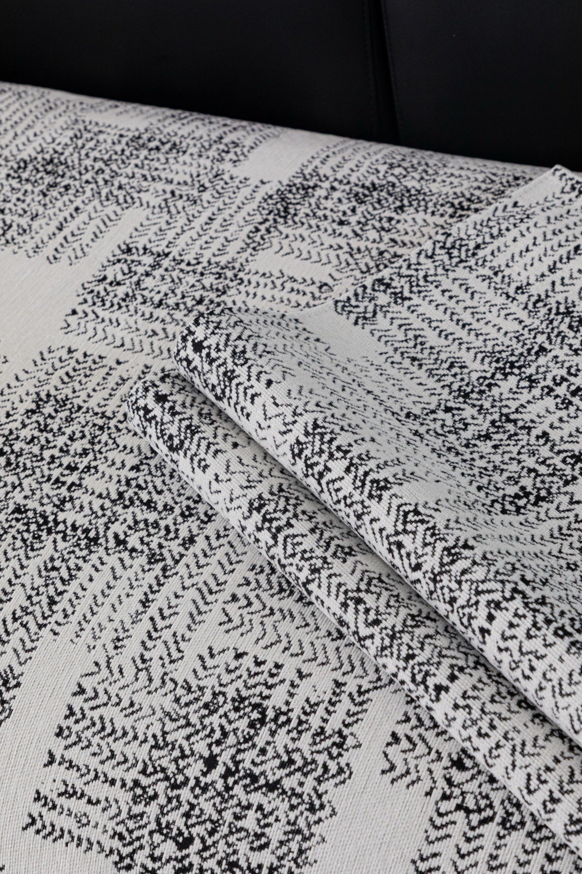 Decor Cedar Hampton Plaid Jacquard Sofa Seat Cover in Silver Gray Plaid - fabric texture detail image for plaid sofa seat covers in United States