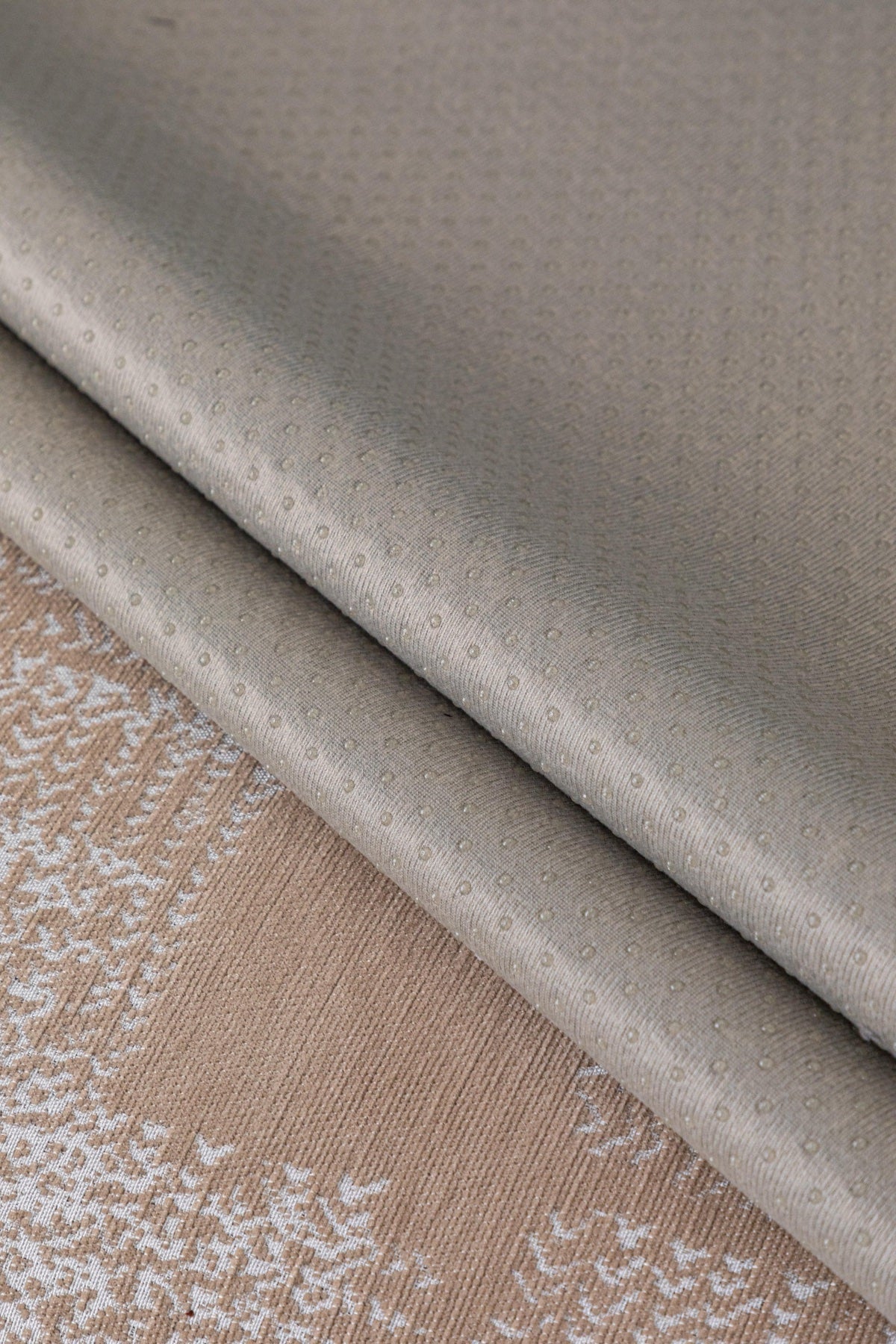 Decor Cedar Hampton Plaid Jacquard Sofa Seat Cover in Warm Beige Plaid - fabric texture detail image for plaid sofa seat covers in United States