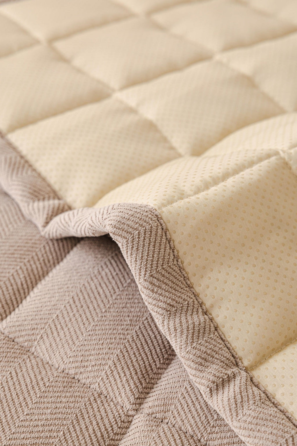 Decor Cedar Haven Quilted Corduroy Sofa Cover Piece in Warm Taupe - quilted corduroy fabric detail for quilted corduroy sofa cover pieces in United States, image 52