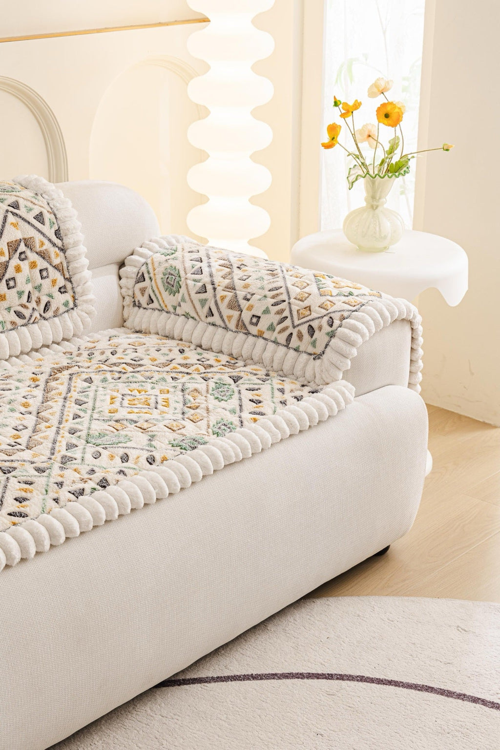 Decor Cedar Liora Pom Edge Boho Sofa Seat Cover - sofa cover piece styling for boho sofa cover piece in United States, image 5