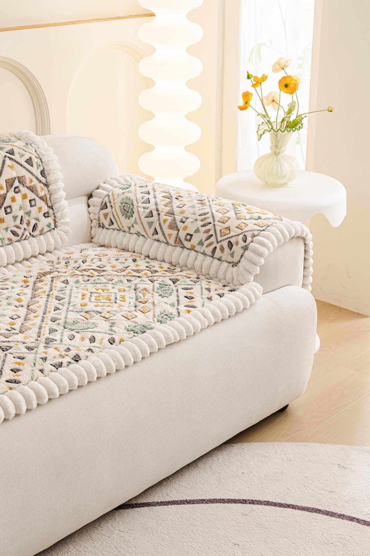 Decor Cedar Liora Pom Edge Boho Sofa Seat Cover - sofa cover piece styling for boho sofa cover piece in United States, image 5