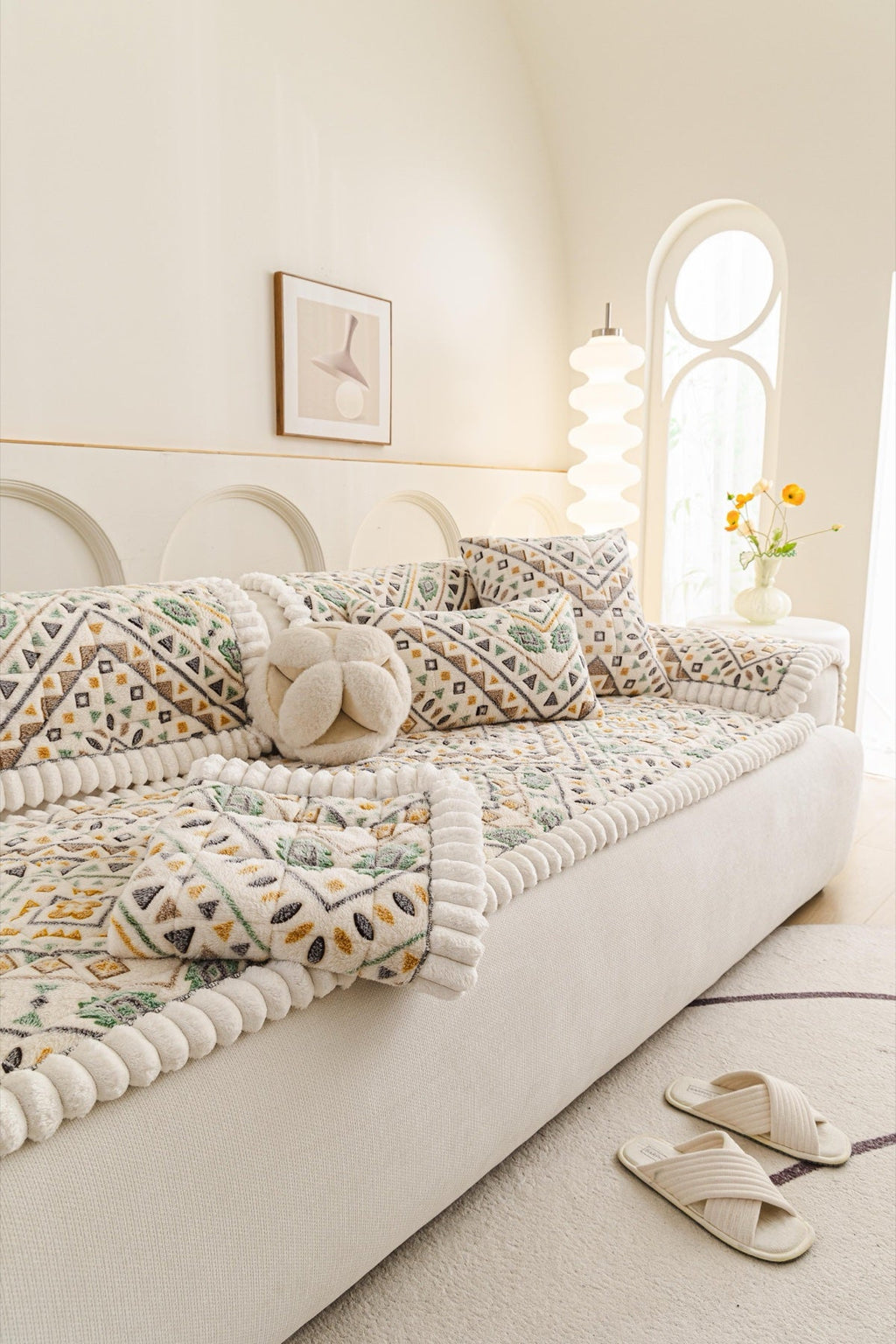 Decor Cedar Liora Pom Edge Boho Sofa Seat Cover - sofa cover piece styling for boho sofa cover piece in United States, image 7