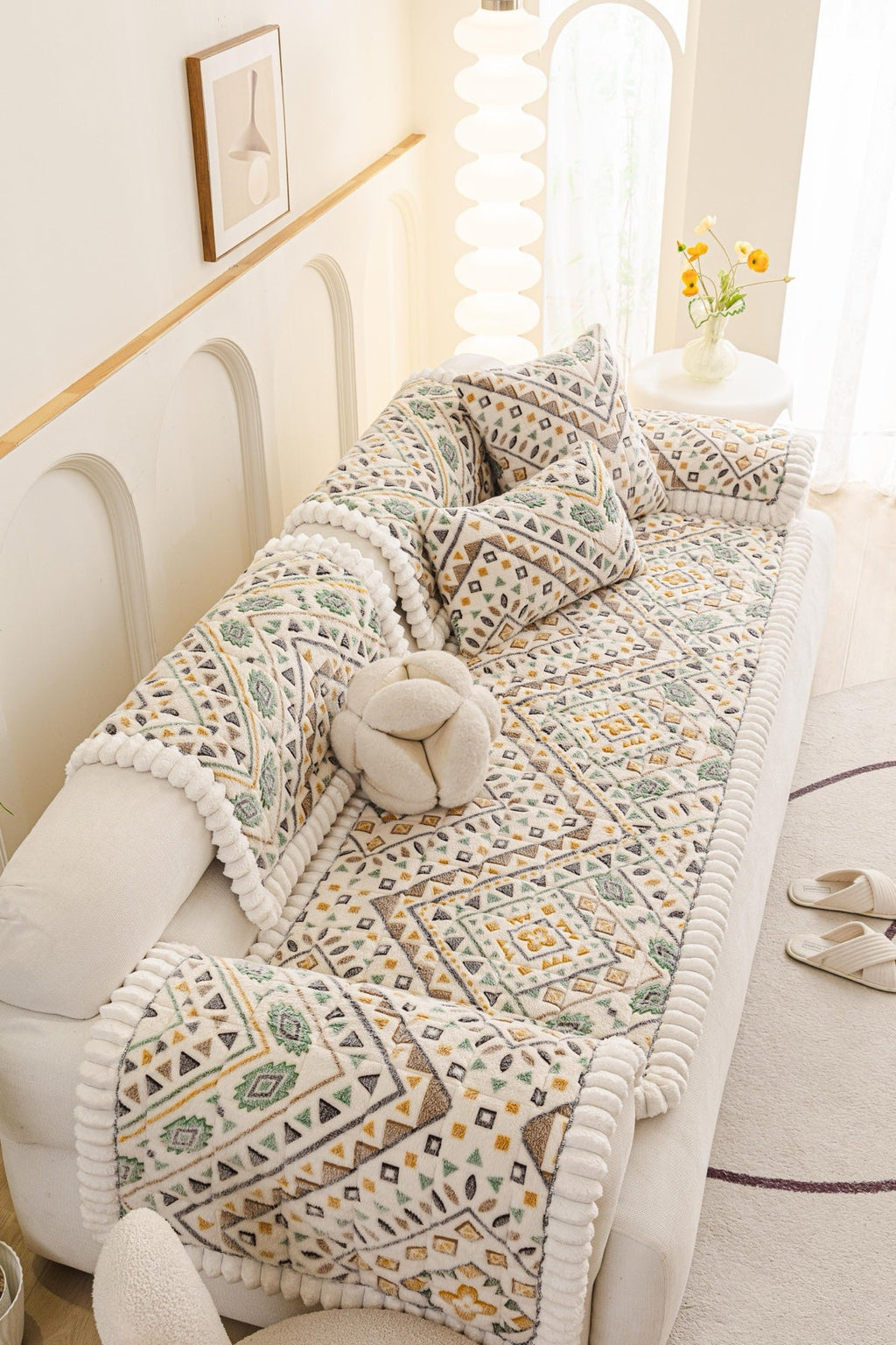 Decor Cedar Liora Pom Edge Boho Sofa Seat Cover - sofa cover piece styling for boho sofa cover piece in United States, image 10