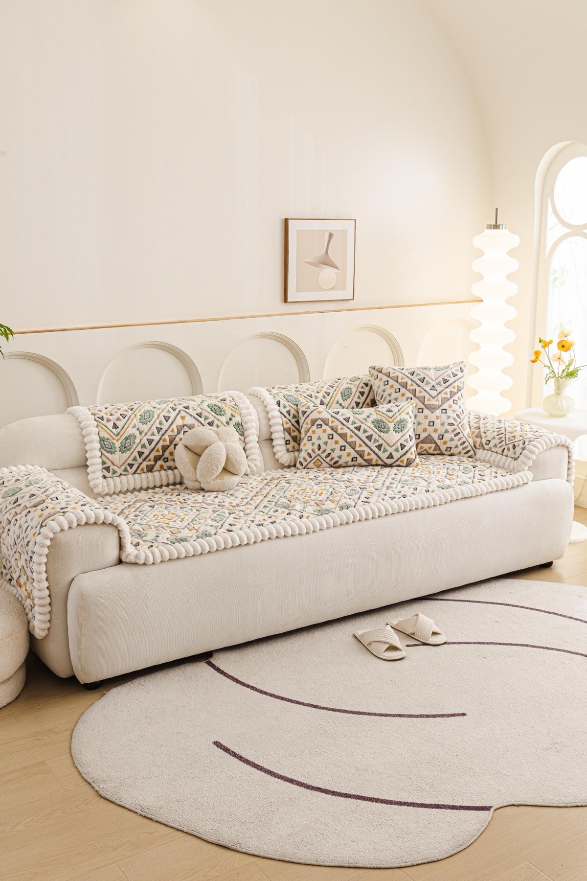 Decor Cedar Liora Pom Edge Boho Sofa Seat Cover - sofa cover piece styling for boho sofa cover piece in United States, image 11