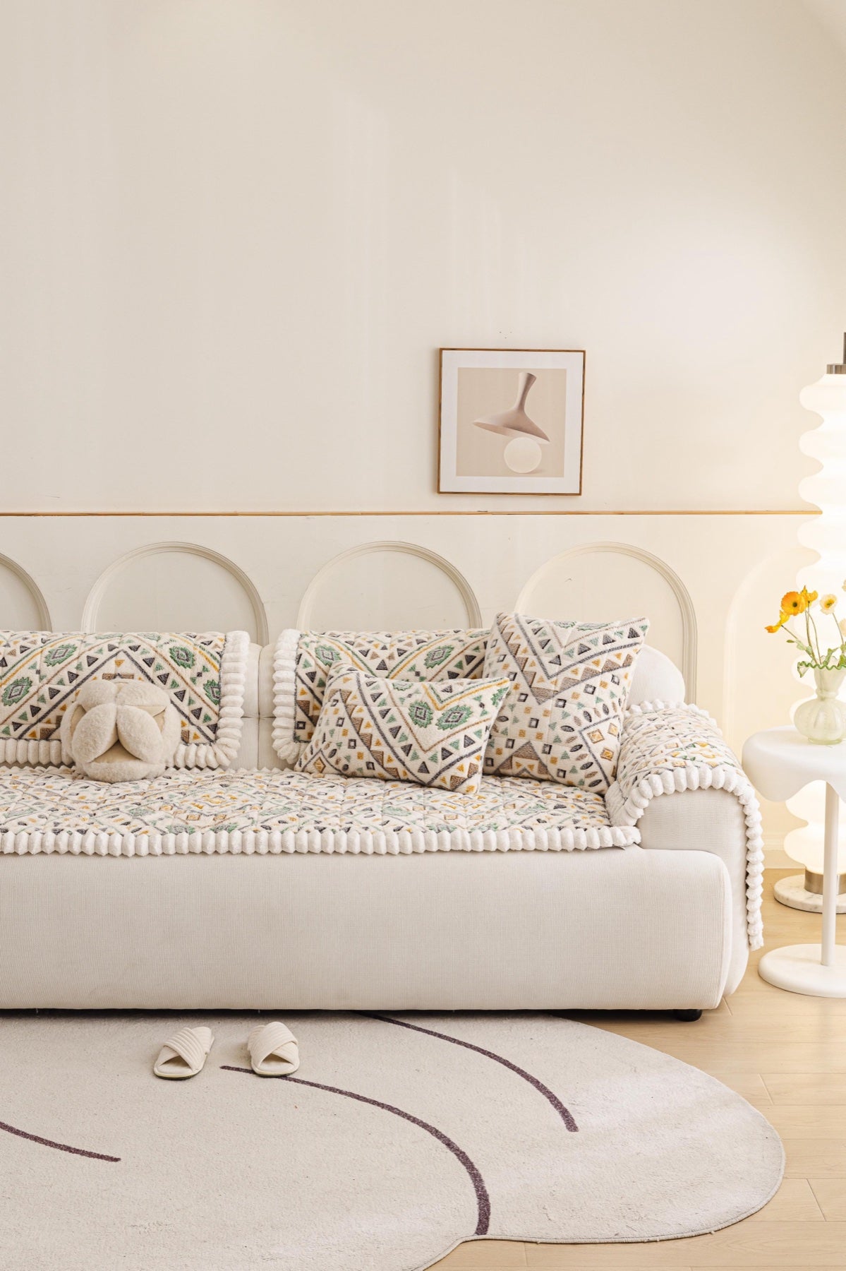 Decor Cedar Liora Pom Edge Boho Sofa Seat Cover - sofa cover piece styling for boho sofa cover piece in United States, image 14