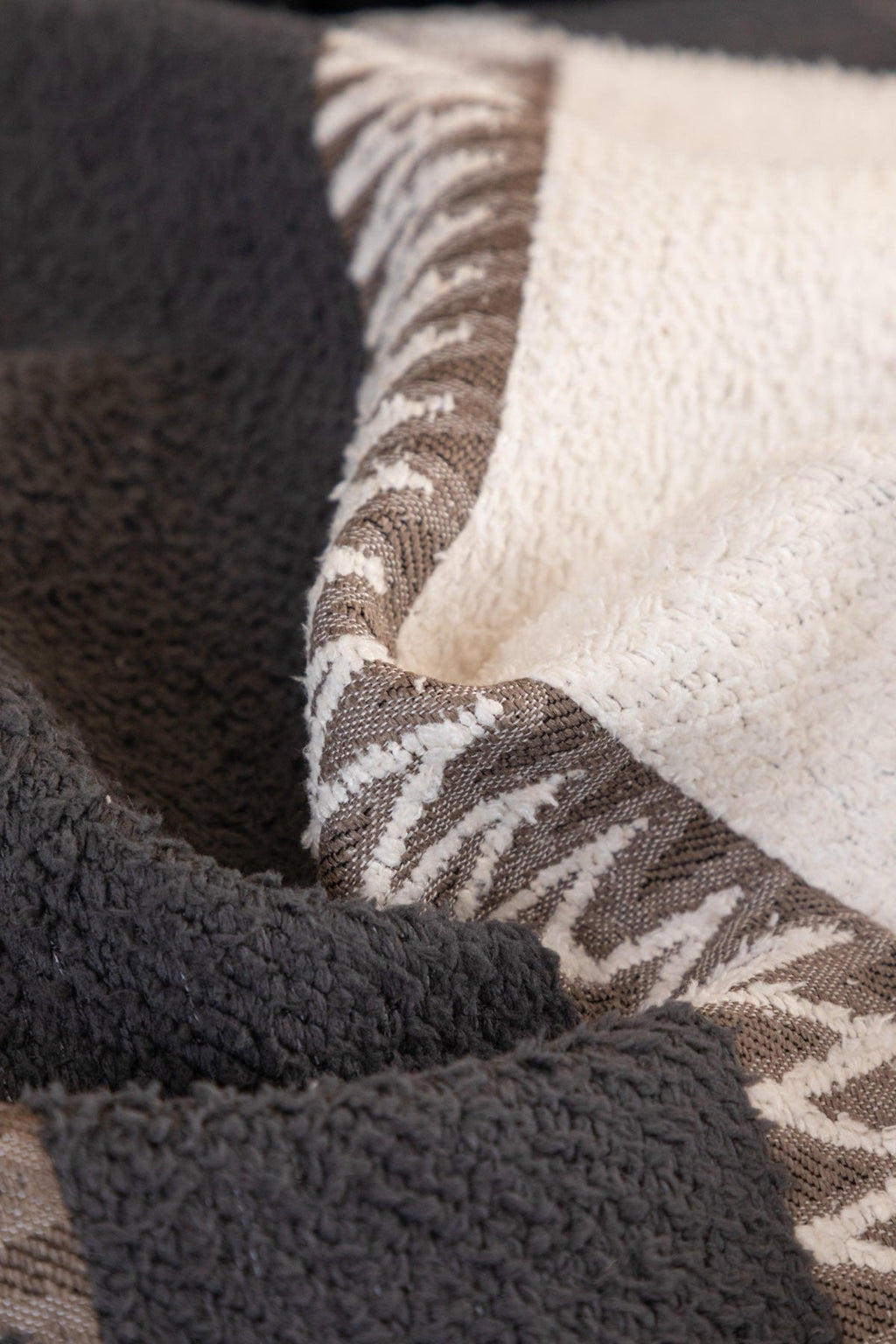 Decor Cedar Marlow Plush Stripe Sofa Seat Cover in Caramel Brown Stripe - detail image for plush striped couch cover pieces in United States
