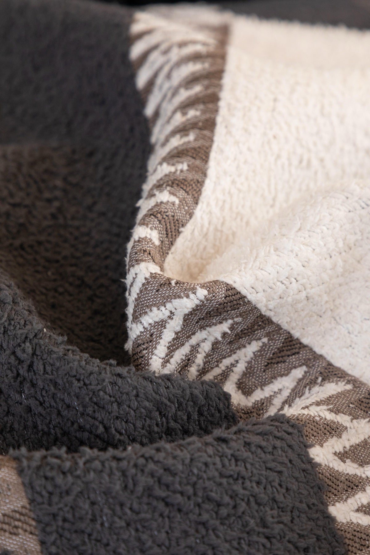 Decor Cedar Marlow Plush Stripe Sofa Seat Cover in Caramel Brown Stripe - detail image for plush striped couch cover pieces in United States