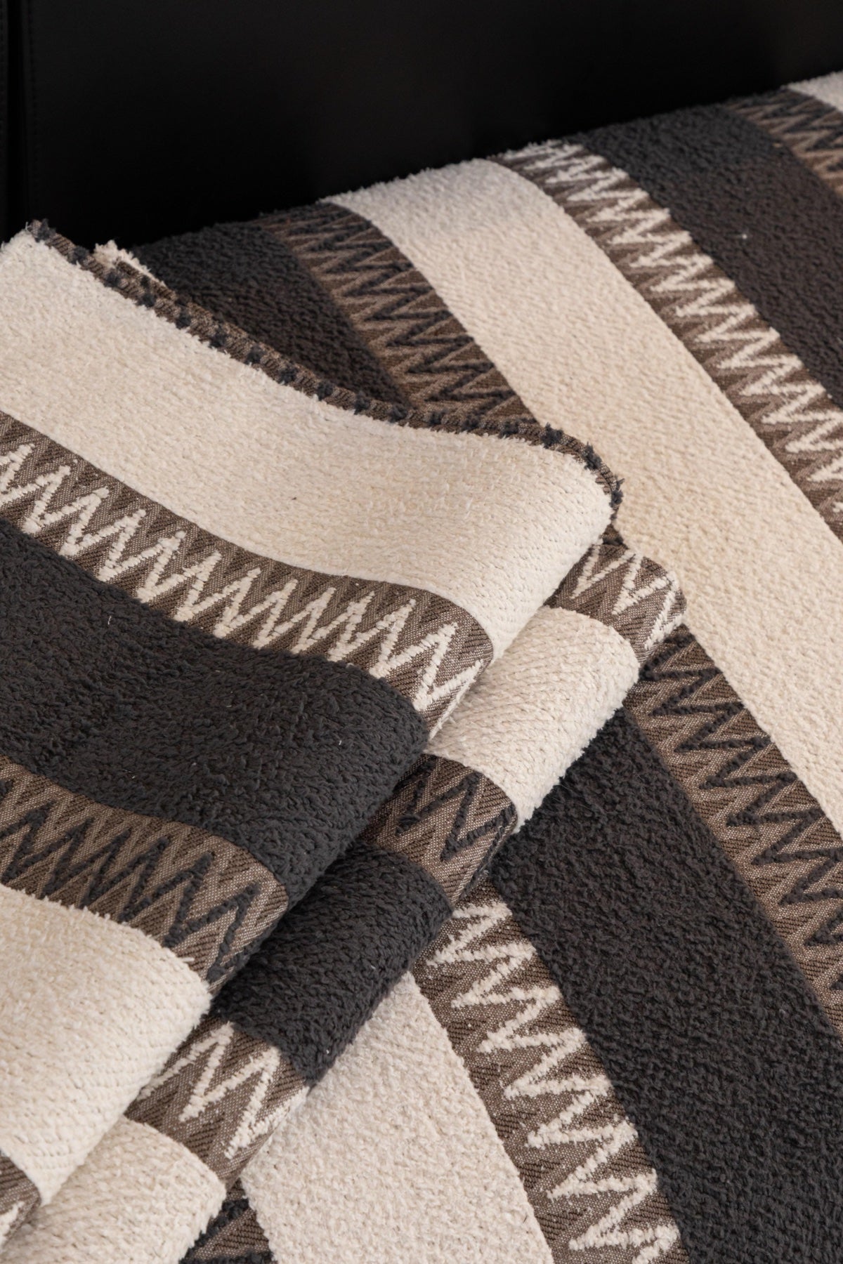 Decor Cedar Marlow Plush Stripe Sofa Seat Cover in Caramel Brown Stripe - detail image for plush striped couch cover pieces in United States