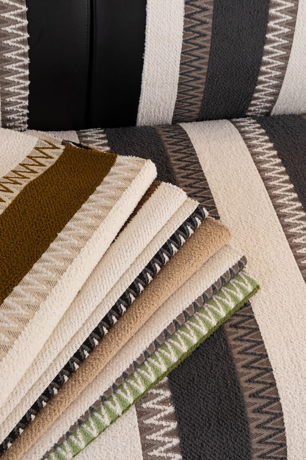 Decor Cedar Marlow Plush Stripe Sofa Seat Cover in Caramel Brown Stripe - detail image for plush striped couch cover pieces in United States