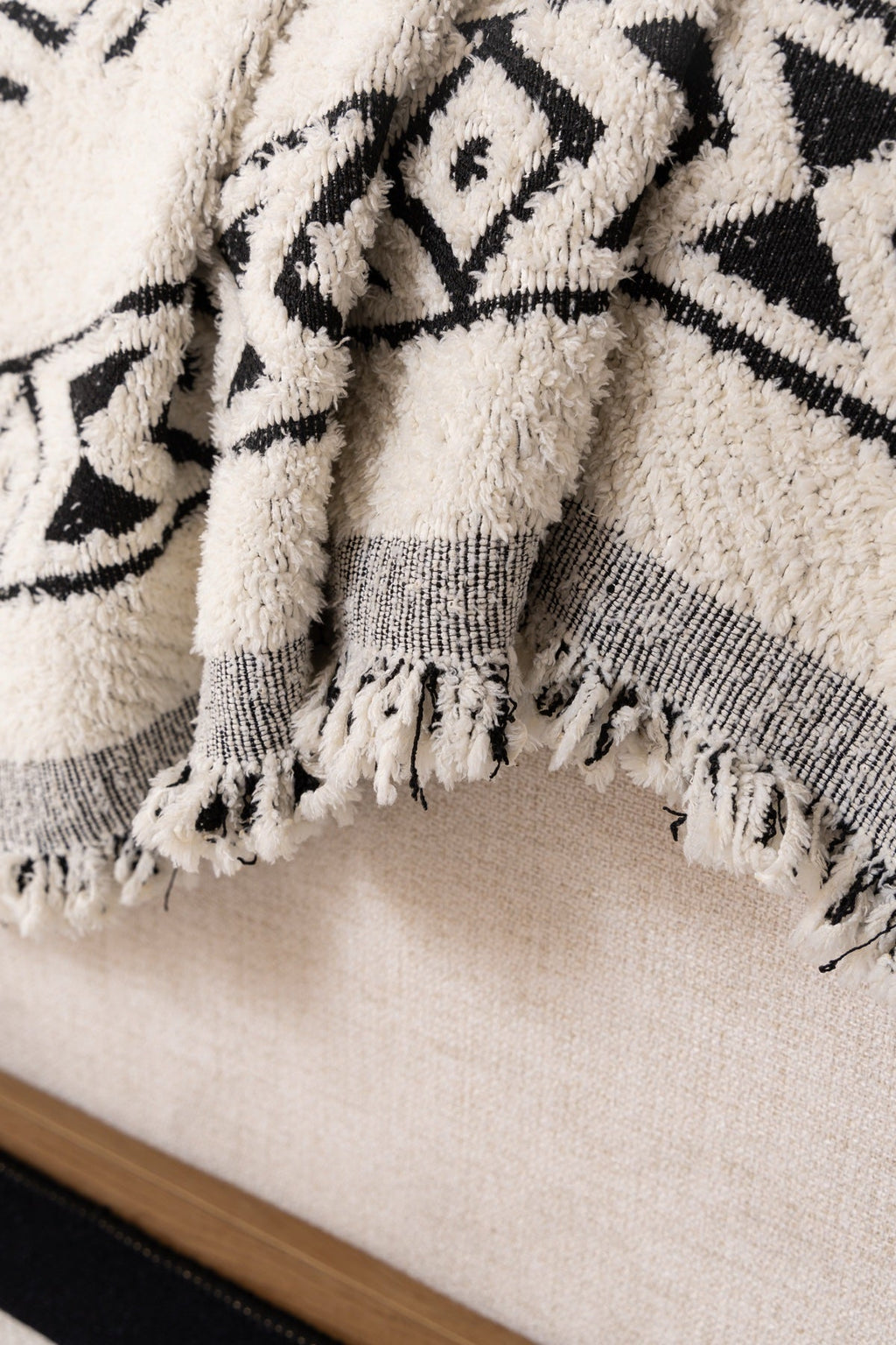 Decor Cedar Nala Geometric Plush Sofa Throw Cover sofa throw cover in United States - lifestyle fit detail 4