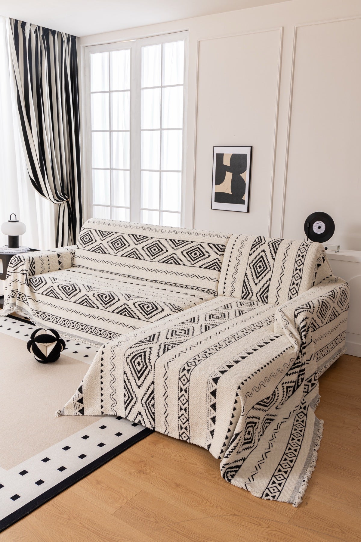 Decor Cedar Nala Geometric Plush Sofa Throw Cover sofa throw cover in United States - color and texture view 2