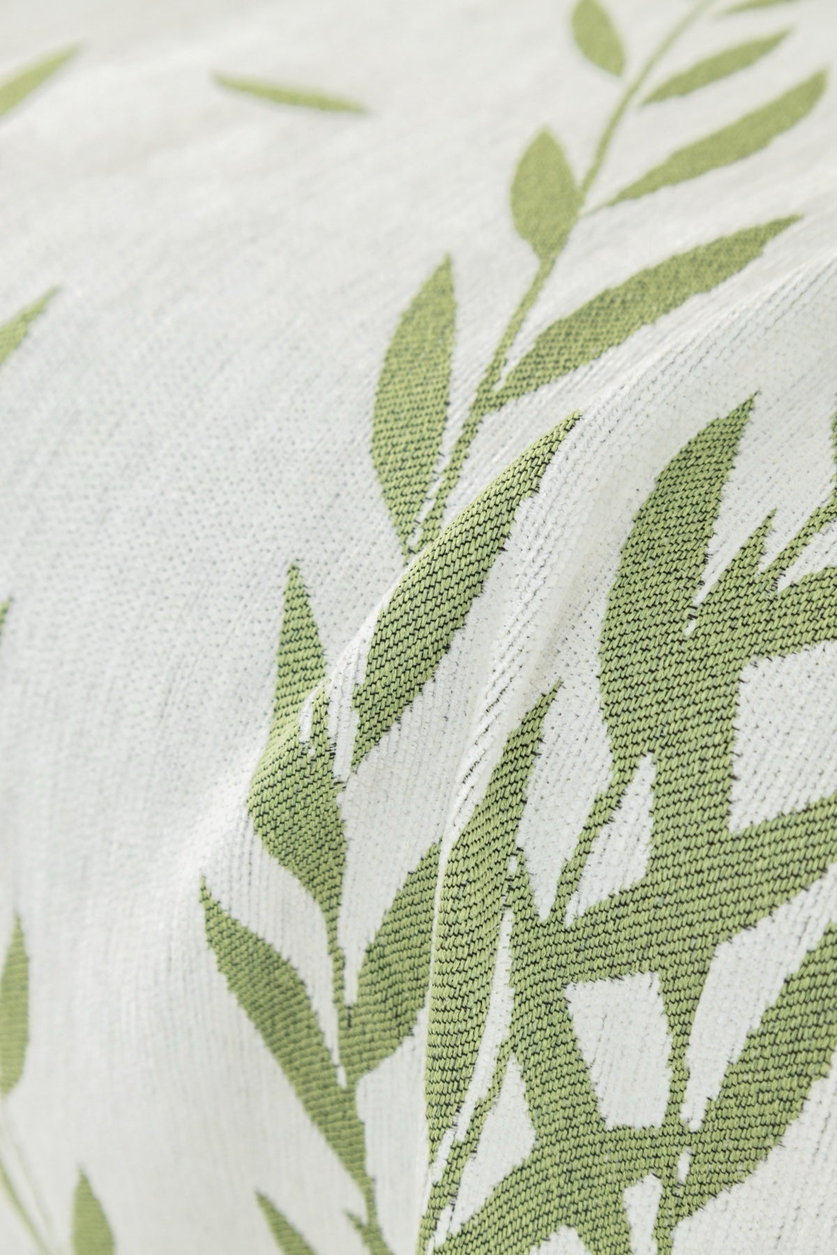Decor Cedar Oliva Leaf Fringe Sofa Throw Cover in Sage Leaf - leaf pattern sofa throw cover styled couch cover in United States, image 5