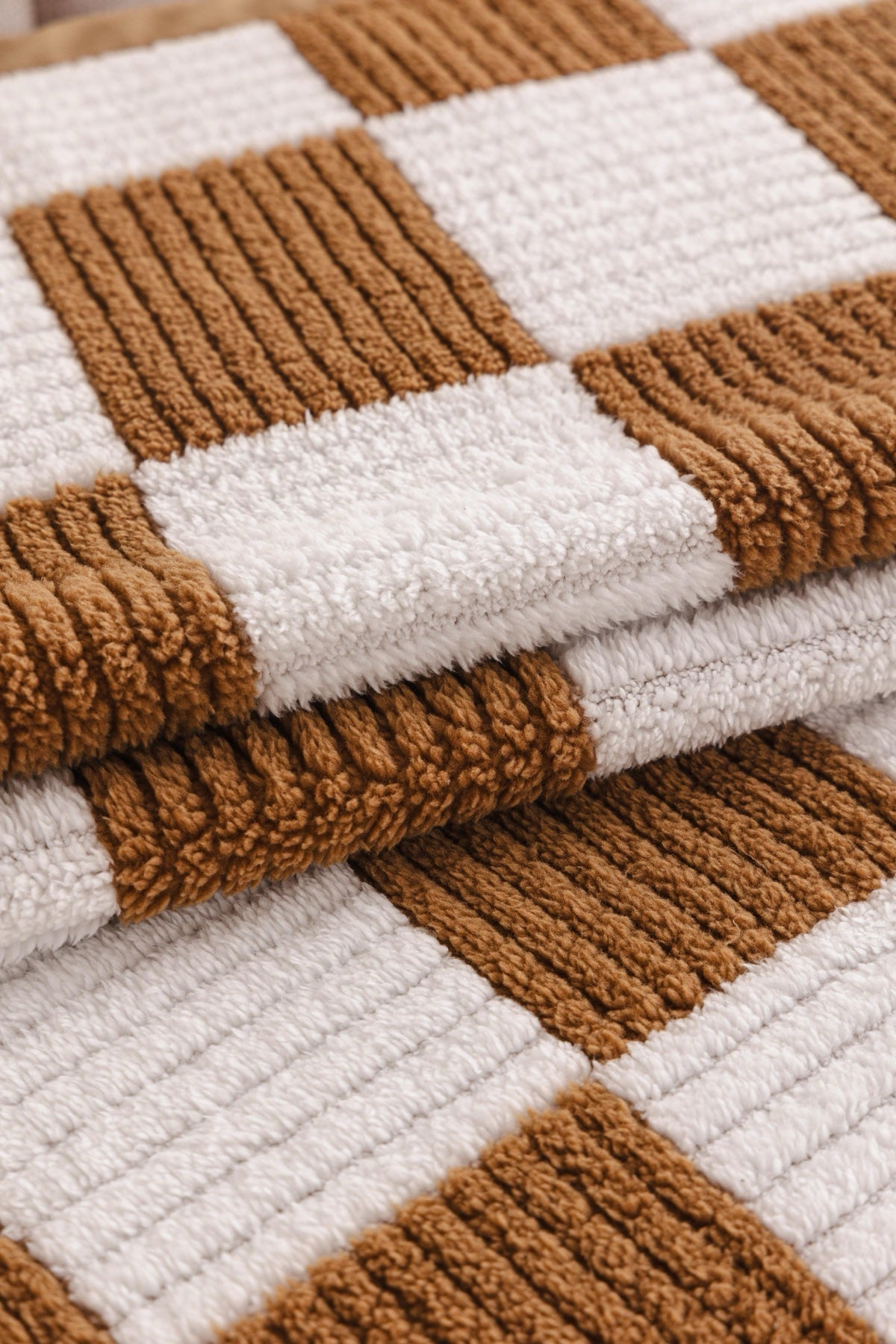 Decor Cedar Palermo Checker Chenille Sofa Cover Piece in Caramel Cream - checker chenille fabric and edge detail for checker chenille sofa cover pieces in United States, image 23