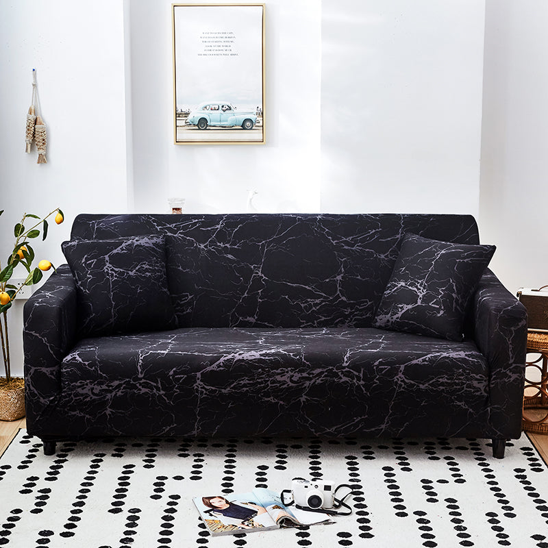 Decor Cedar Noir Marble Stretch Sofa Cover stretch sofa cover in United States - color and texture view 2