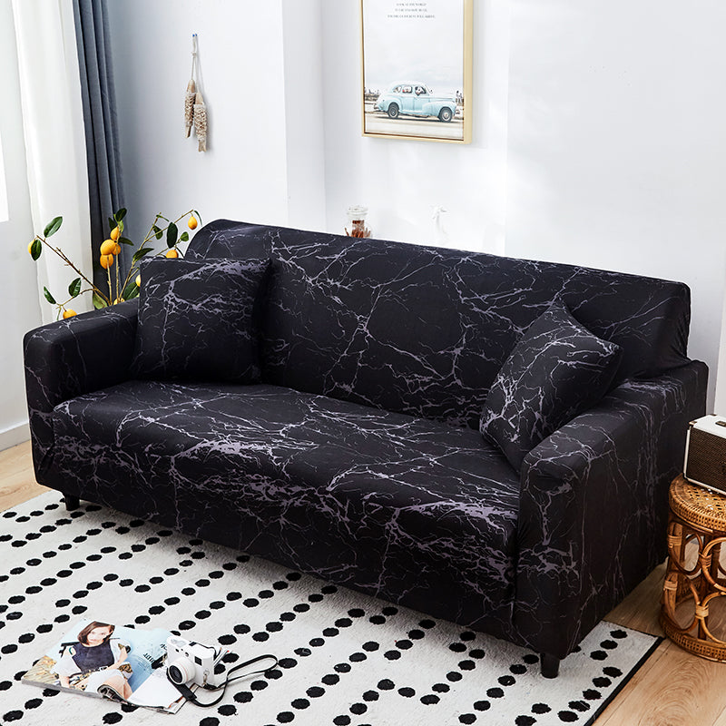 Decor Cedar Noir Marble Stretch Sofa Cover stretch sofa cover in United States - color and texture view 3
