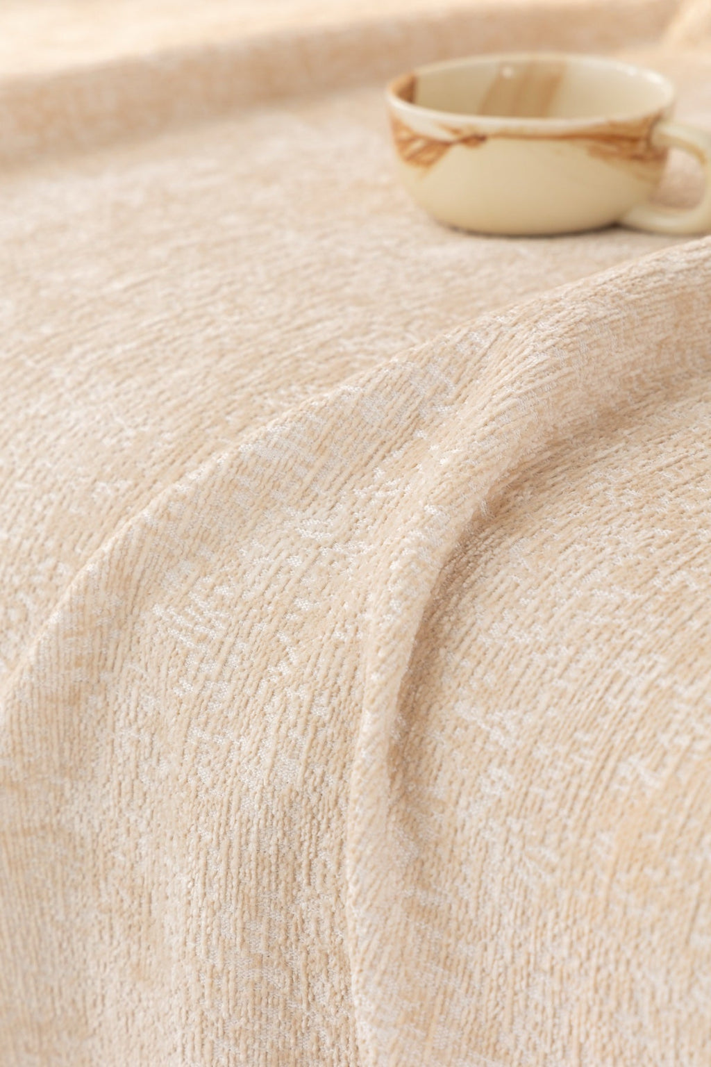 Decor Cedar Solene Textured Chenille Sofa Throw Cover in Ivory Cream - soft chenille texture detail for soft chenille couch cover in United States, image 12