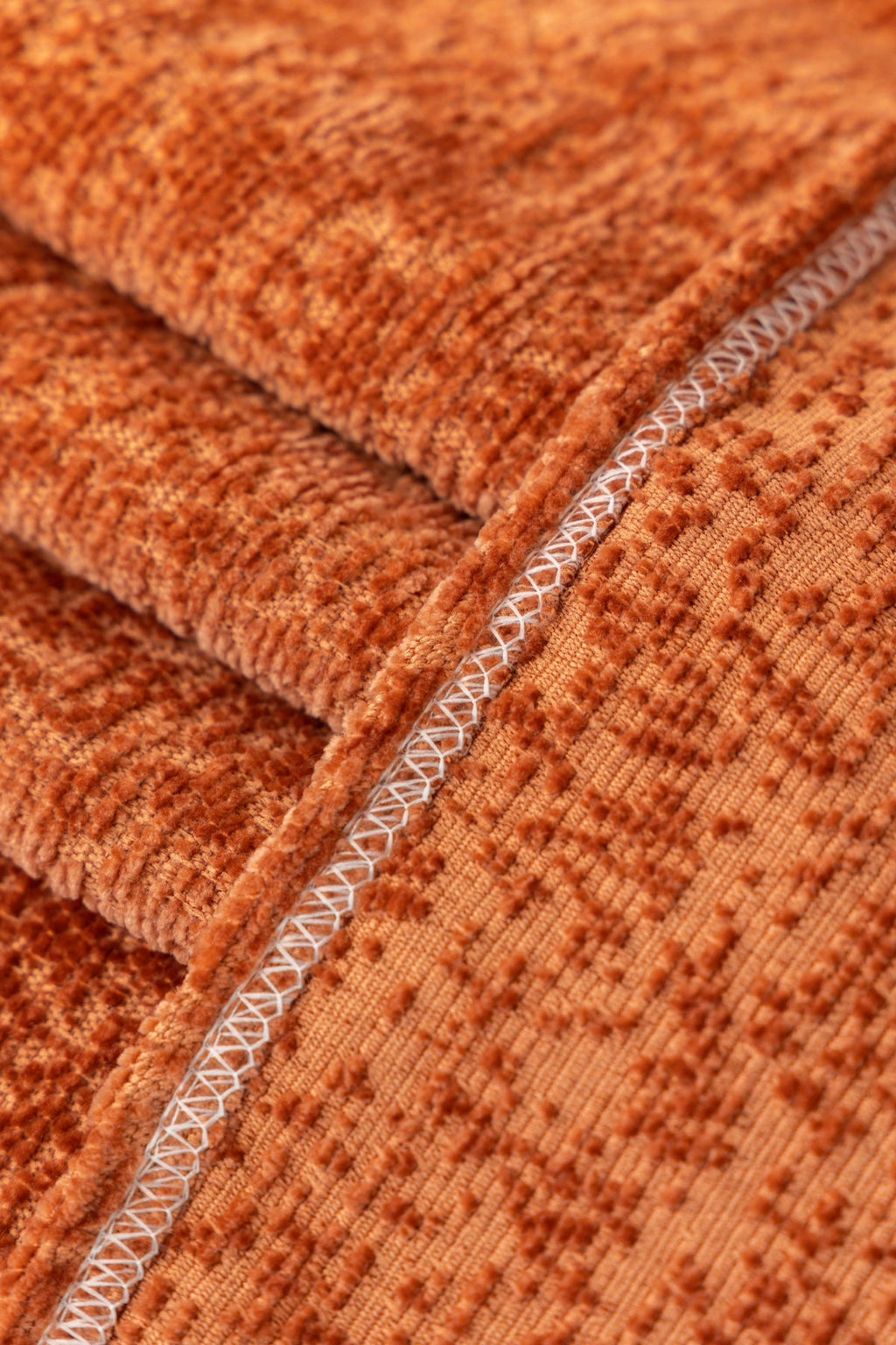 Decor Cedar Solene Textured Chenille Sofa Throw Cover in Terracotta Rust - soft chenille texture detail for soft chenille couch cover in United States, image 37
