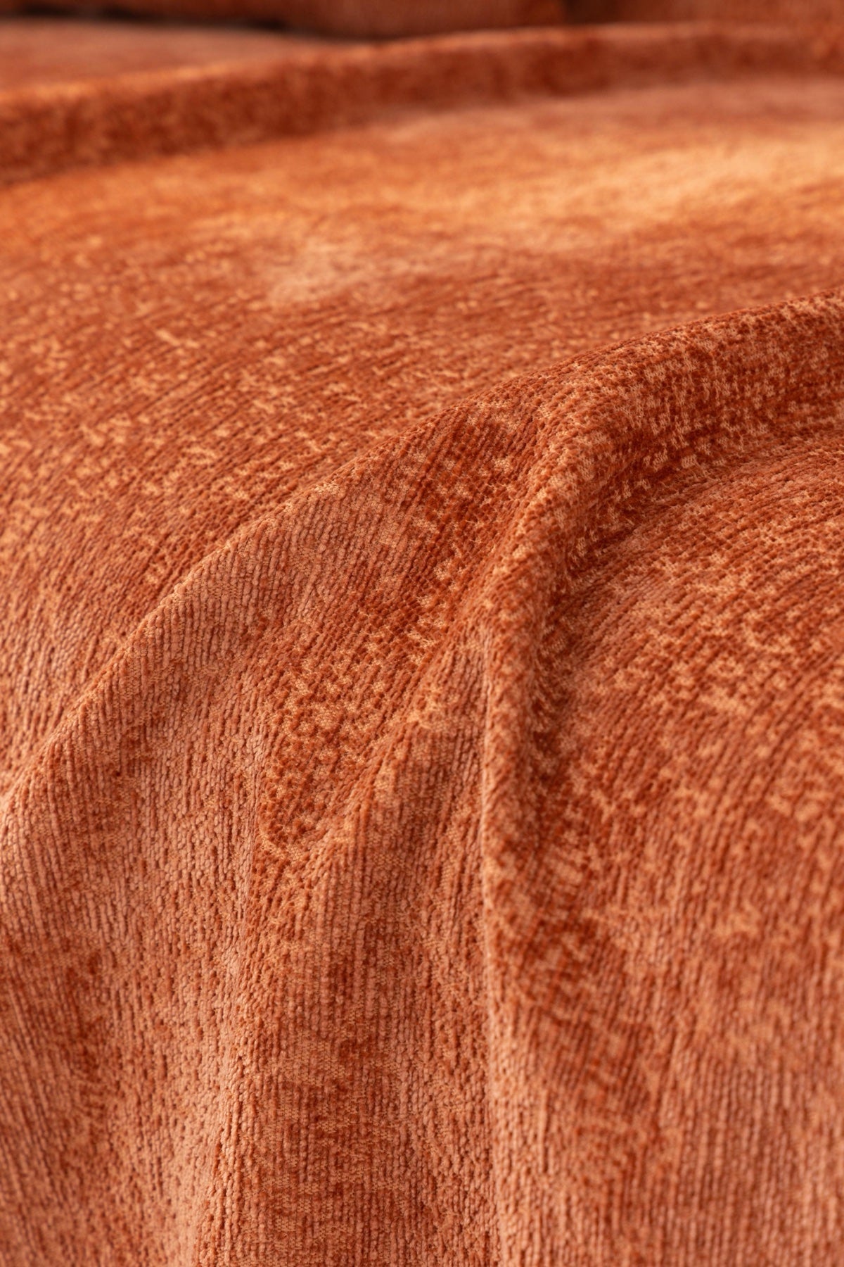 Decor Cedar Solene Textured Chenille Sofa Throw Cover in Terracotta Rust - soft chenille texture detail for soft chenille couch cover in United States, image 40