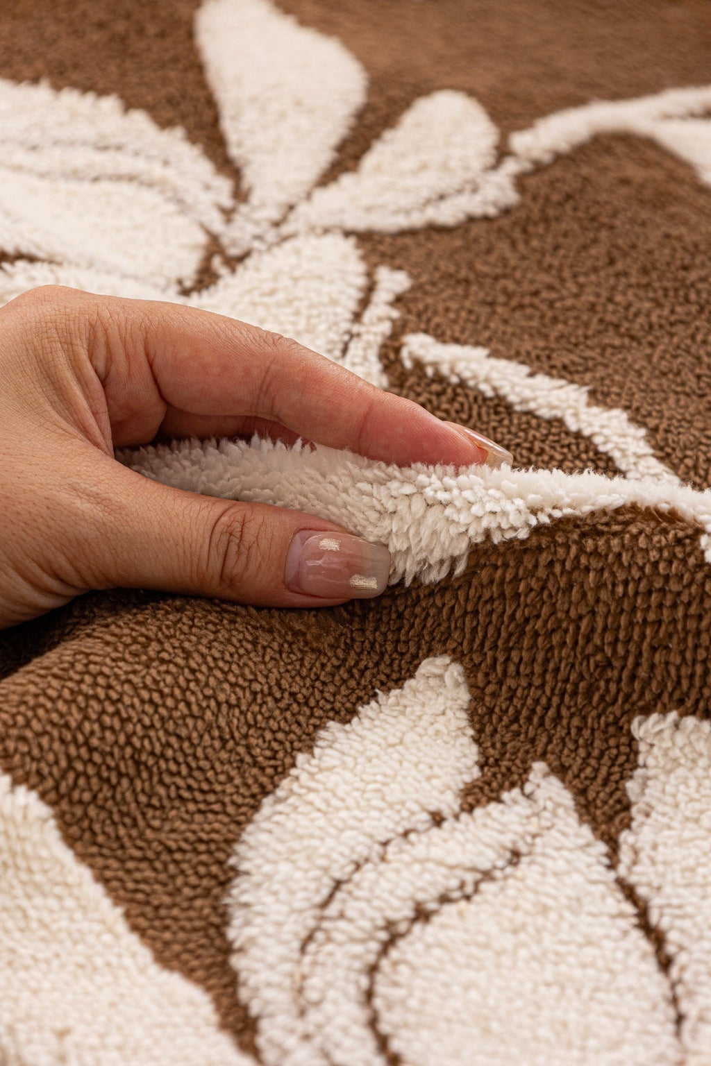 Decor Cedar Willow Quilted Leaf Sofa Seat Cover in Cocoa Leaf - fabric texture and edge detail for quilted sofa seat covers in United States